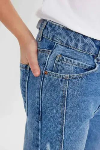 Kız Çocuk Wide Leg Geniş Paça Jean Pantolon C2238A824SM - 5