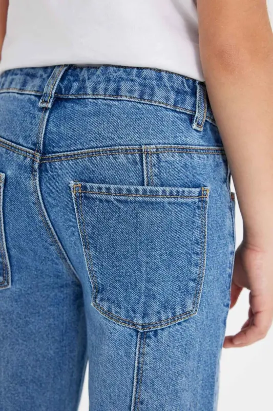 Wıde Leg Geniş Paça Jean Pantolon Kız Çocuk C2238A824SM - Mavi-NM28 - 6