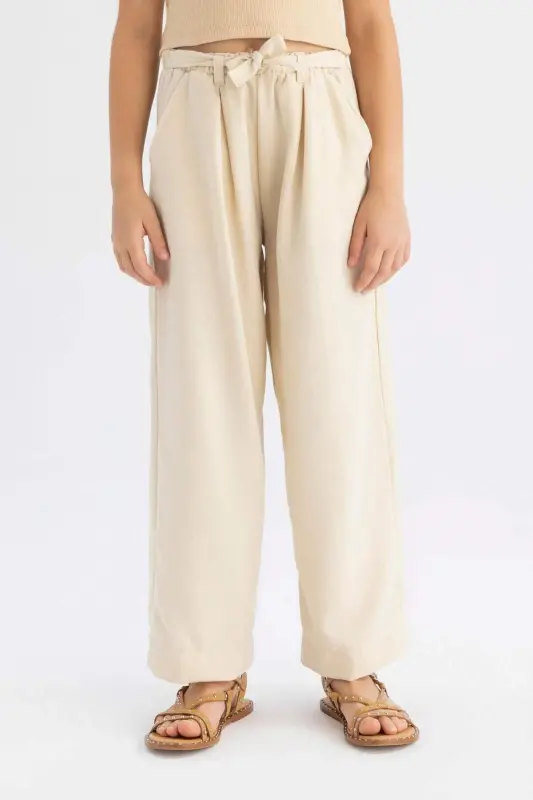 Wıde Leg Geniş Paça Pantolon Kız Çocuk C0273A824SM - Bej-BG743 - 1