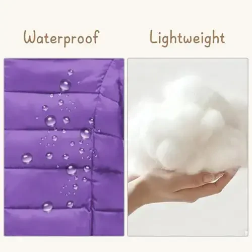 Lovekider Hooded Puffer Jacket for Girls 4-12T Packable Down-Alternative Warm Coat Shiny Outerwear for Kids Winter - 1