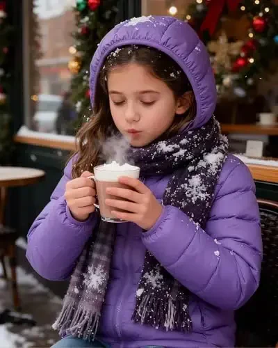 Lovekider Hooded Puffer Jacket for Girls 4-12T Packable Down-Alternative Warm Coat Shiny Outerwear for Kids Winter - 4