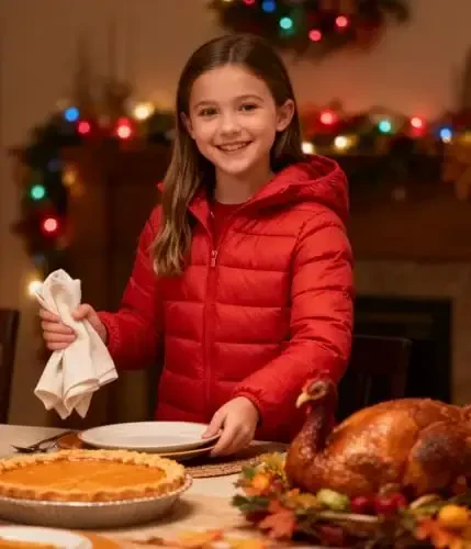 Lovekider Hooded Puffer Jacket for Girls 4-12T Packable Down-Alternative Warm Coat Shiny Outerwear for Kids Winter - LOVEKIDER