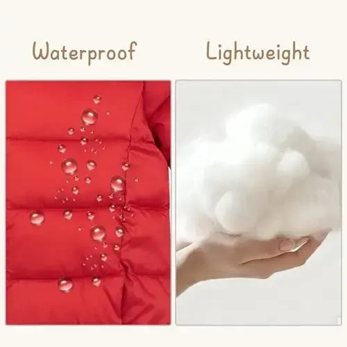 Lovekider Hooded Puffer Jacket for Girls 4-12T Packable Down-Alternative Warm Coat Shiny Outerwear for Kids Winter - 6