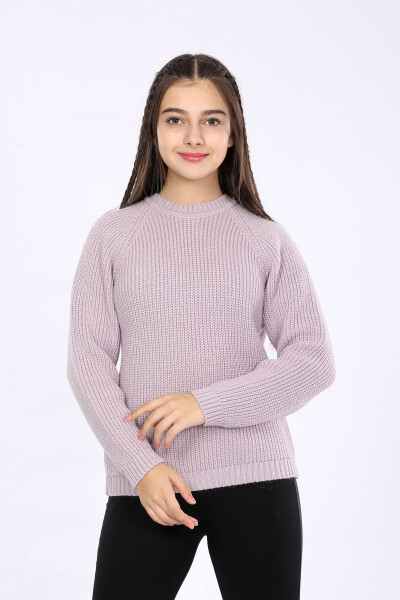 Kız Çocuk Regular Fit Basic Triko Kazak (4-13) Yaş-LİLA - CLOUDY KIDS (1)