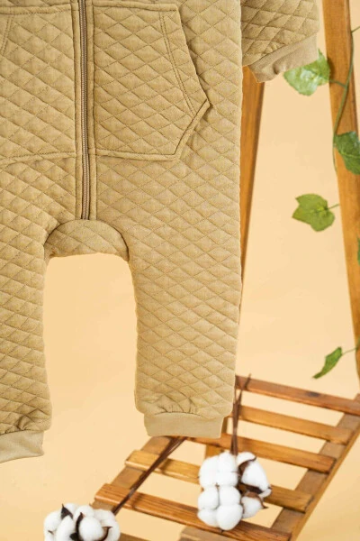 Kız Erkek Bebek Haki Kapitone Pamuklu Tulum Cepli Fermuarlı-Haki - BOMBE (1)