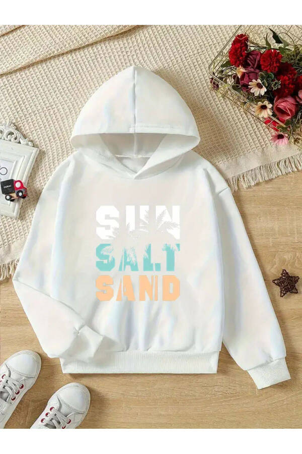 Kız-Erkek Çocuk BASKILI Kapşonlu Sweatshirt (YENİ SEZON) - 1