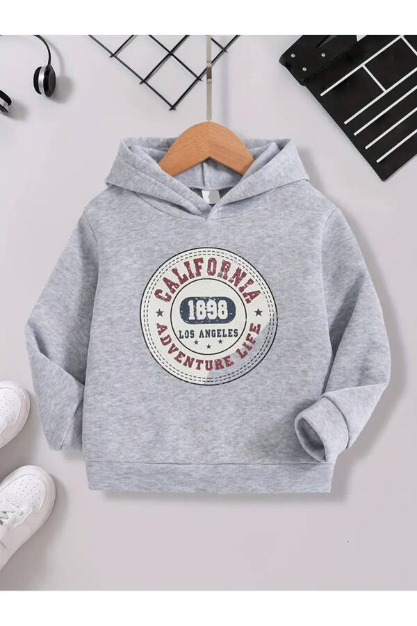 Kız-Erkek Çocuk BASKILI Kapşonlu Sweatshirt ( YENİ SEZON ) - 1