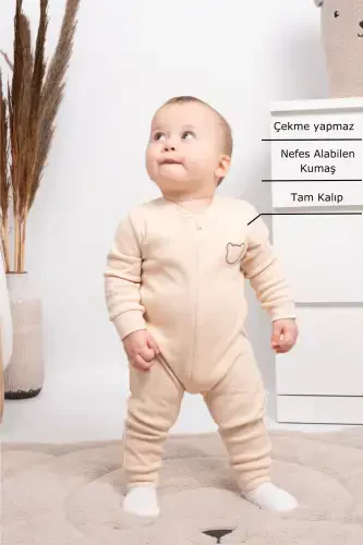 Kız Erkek Çocuk Bebek Tulumu - 3-24 Ay - Mevsimlik uzun kollu Tulum - 3