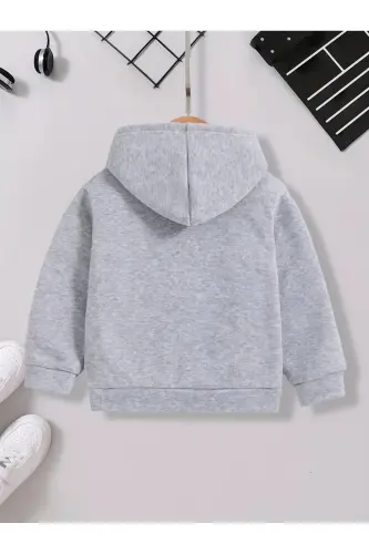 Kız-erkek Çocuk Colıfornıa 1898 Baskılı Gri Kapşonlu Sweatshirt ( Yeni Sezon ) - 5 - BAXIA (1)