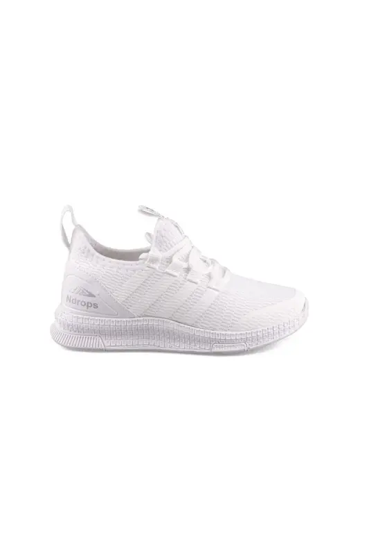Kız Erkek Günlük Ortopedik Fileli Süs Bağcıklı Beyaz Çocuk Sneakers Spor Ayakkabı - Beyaz-bez - 2