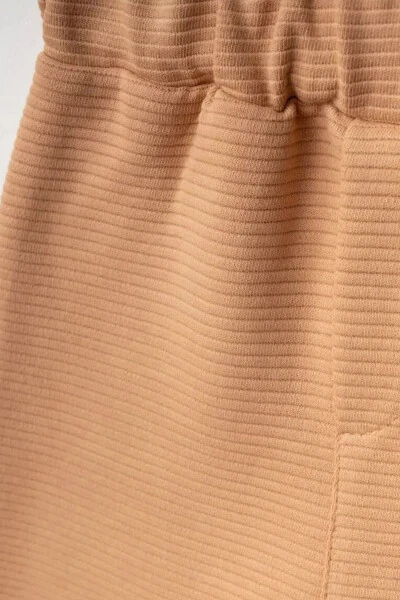 Kız Erkek Yenidoğan Bebek %100 Pamuk Spor Sweatshirt Ve Pantolon Casual 2'li Takım-Açık kahve - 4