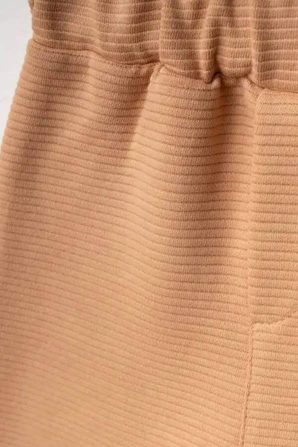 Kız Erkek Yenidoğan Bebek %100 Pamuk Spor Sweatshirt Ve Pantolon Casual 2'li Takım-Açık kahve - 4