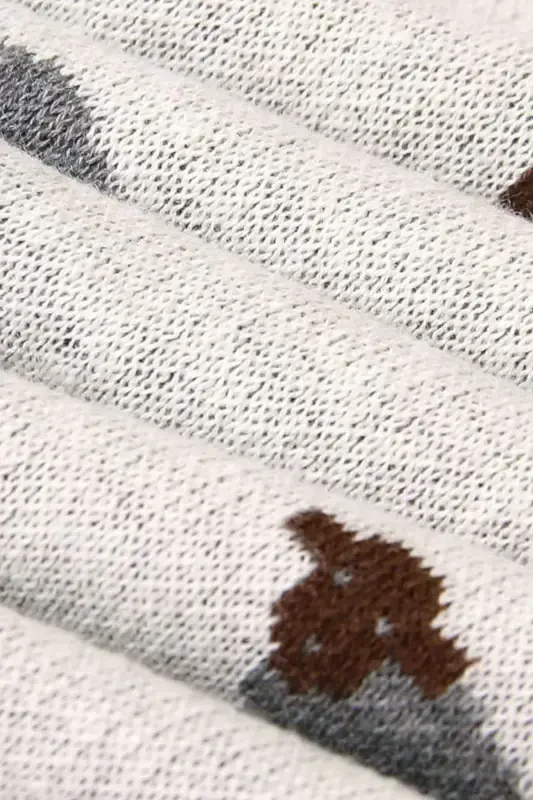 Kız Ve Erkek Bebek Için Triko Örgü Bebek Battaniyesi 85cm X85cm Yeni Koyuncuklar Açık Gri-Gri2 - 2