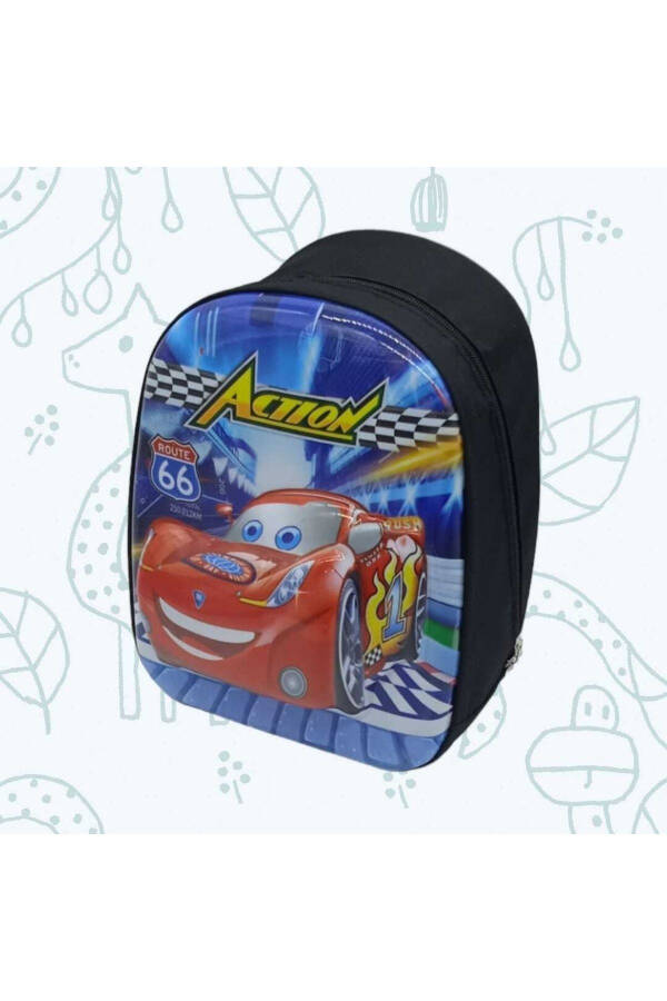 Kız Ve Erkek Çocuk Anaokulu 5d Kabartmalı Şimşek Mcqueen Baskılı 3-6 Yaş Okul Sırt Çantası - 2