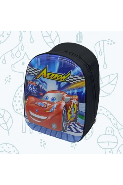 Kız Ve Erkek Çocuk Anaokulu 5d Kabartmalı Şimşek Mcqueen Baskılı 3-6 Yaş Okul Sırt Çantası - 6