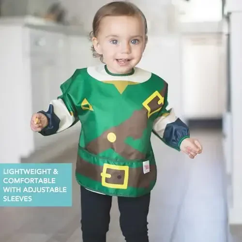 Bumkins Sleeved Bib for Girl or Boy, Baby and Toddler for 6-24 Mos, Essential Must Have for Eating, Feeding, Baby Led Weaning Supplies, Long Sleeve Mess Saving Food Catcher, Nintendo Legend of Zelda - 4