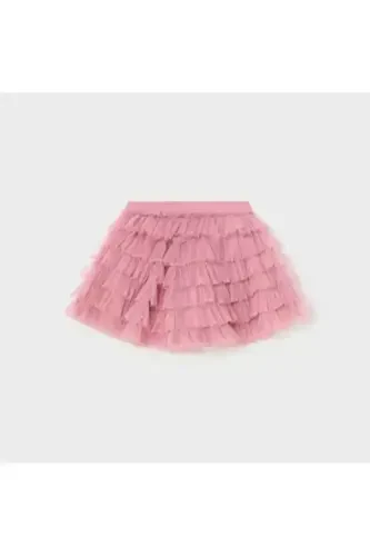 Kizcha Bolalar Ko'p Qavatli Tulle Mini Yubka Pushti L24Y1981 - MAYORAL (1)