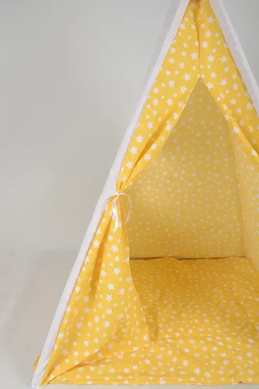Kızılderili Çocuk Oyun Çadırı Evi Play Tent-Sarı - 5