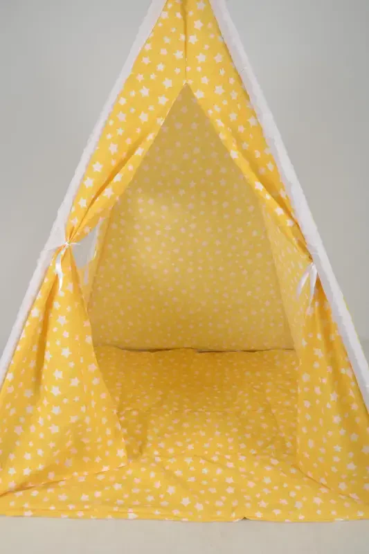 Kızılderili Çocuk Oyun Çadırı Evi Play Tent-Sarı - 6