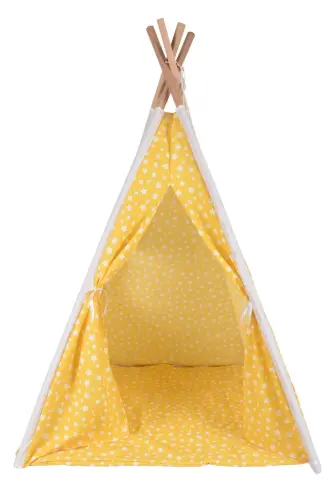 Kızılderili Çocuk Oyun Çadırı Evi Play Tent - Sarı - BIBEBE (1)