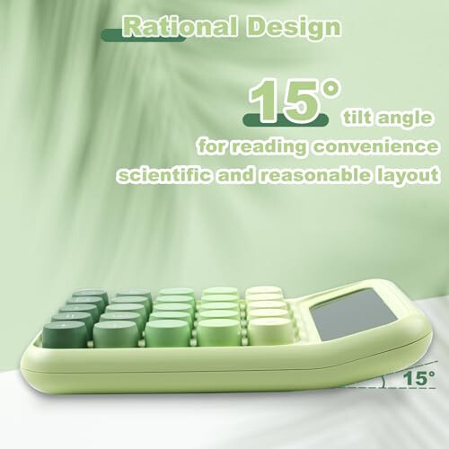 KJAHLAL Mechanical Pushbutton Calculator, 12 Digit Large LCD Display, Big Buttons Easy to Press Use as Office Calculators Desktop, Forest Green Computer Big Button for Schools, Homes and Businesses - 3