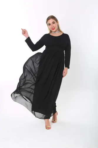 KL4009T Katta uzun shifon jersi ko'ylak kiyim - 5