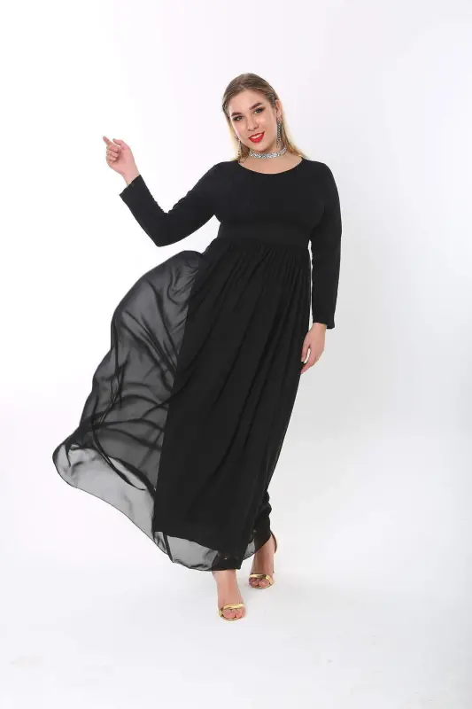 KL4009T Katta uzun shifon jersi ko'ylak kiyim - 5