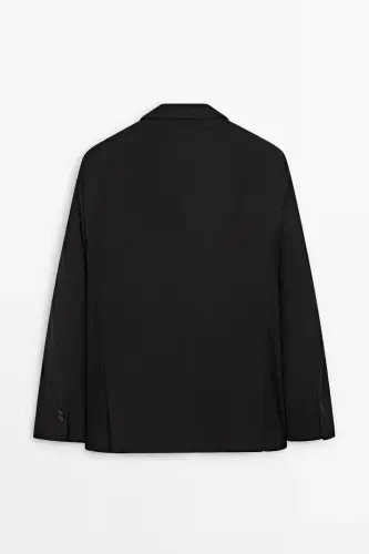 %100 yün klasik blazer - SİYAH - 1