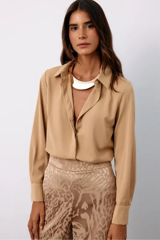 Klasik Düz Gömlek - CAMEL-CAMEL - 3