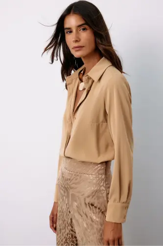 Klasik Düz Gömlek - CAMEL-CAMEL - 4