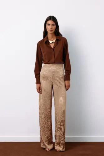 Klasik Düz Gömlek - Kahve-KAHVE 