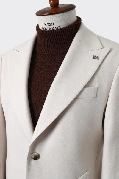 Geniş Yaka Klasik Erkek Kaban - Konforlu Ve Şık-kaw7010w - 4