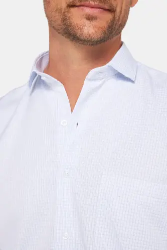 Klasik Fit Uzun Kollu İnce Çizgili Pamuklu Kravatlık Yaka Erkek Gömlek-Multi2 - 4