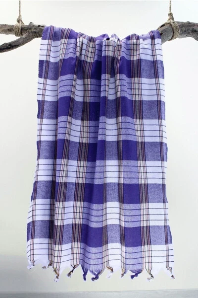 Klasik Hamam Peştemali Ekoseli 80x170 Cm Kırmızı/mavi-KARIŞIK - 3