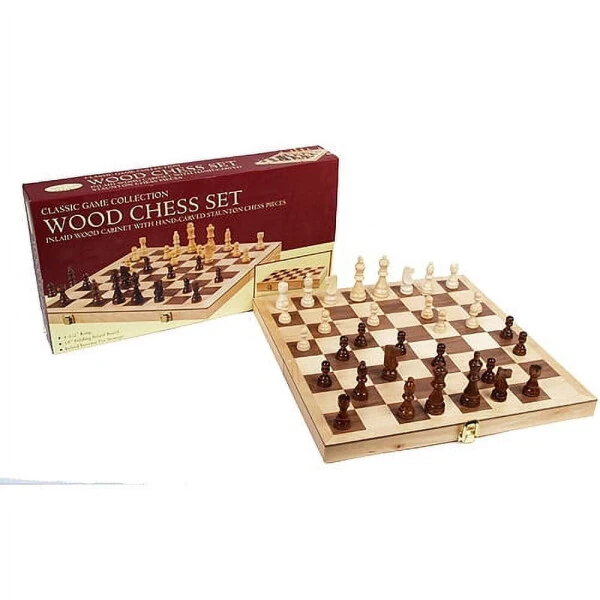 Classic Games Collection Inlaid Wood Chess Set - Modazone