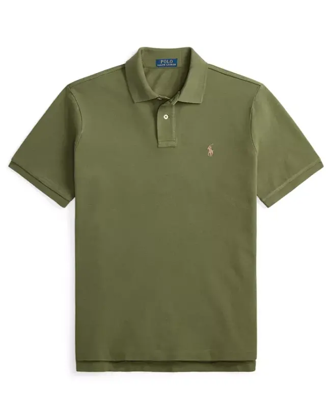 Классическая мужская рубашка поло из хлопка — Supply Olive - 5