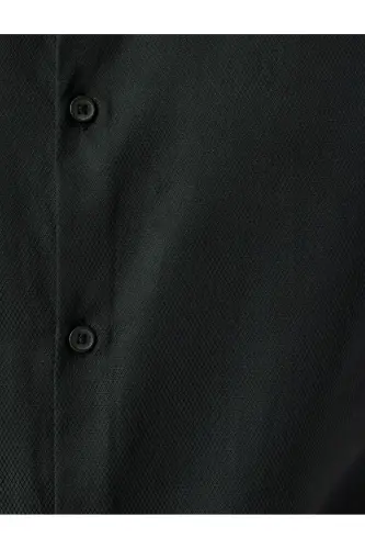 Классическая рубашка Slim Fit с длинными рукавами и полуитальянским воротником. - 6