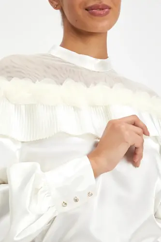 Классические брюки бордового цвета с высокой талией 39808 - 3