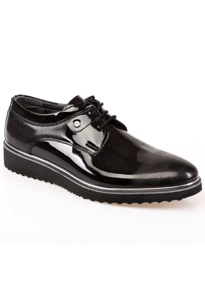 Классические лакированные мужские свадебные туфли на высоком каблуке - Modazone