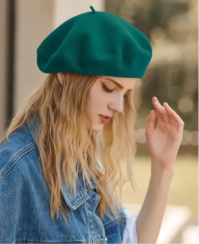Классические шерстяные береты для женщин, стильные французские береты для женщин, девушек, шляпа художницы - 2