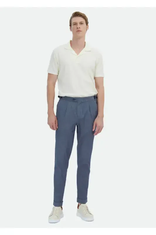 Классические хлопчатобумажные брюки Regular Fit из индиго-ткани. - RAMSEY