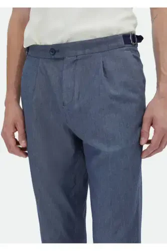 Классические хлопчатобумажные брюки Regular Fit из индиго-ткани. - 3