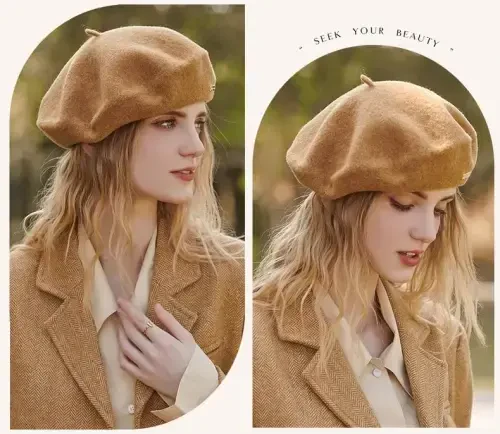 Klassik jun beretlari ayollar uchun, ayollar qizlar xonim rassomlari uchun zamonaviy frantsuz beret shlyapalari - 4