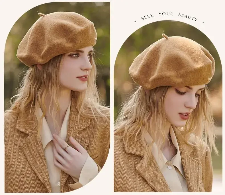 Klassik jun beretlari ayollar uchun, ayollar qizlar xonim rassomlari uchun zamonaviy frantsuz beret shlyapalari - 4
