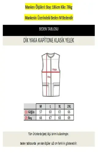 Klassik kesim kapitone shishirma yelek ichi polyarli baba yeleği - qora baklavali - 7