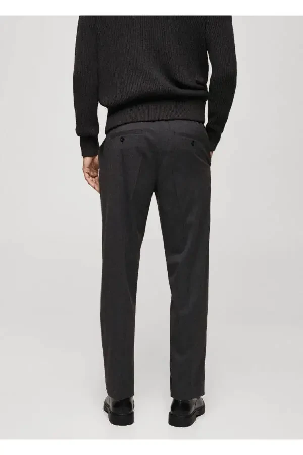 Klassik kroydagi iplar bilan tig'izlangan burmali shimlar - 4