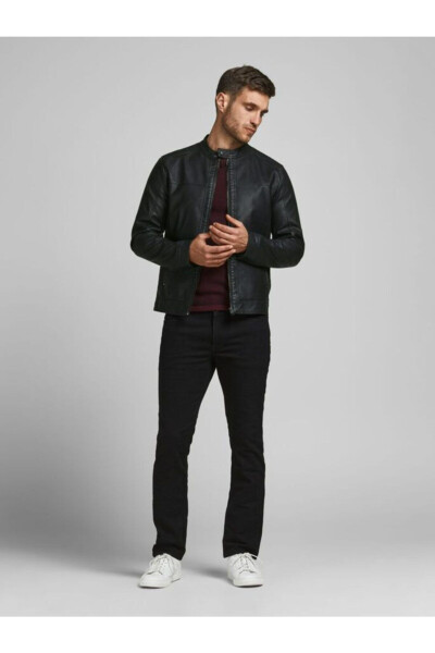 Klassik sun'iy teri kurtka 12182461 Jjewarner Jacket Noos - 3