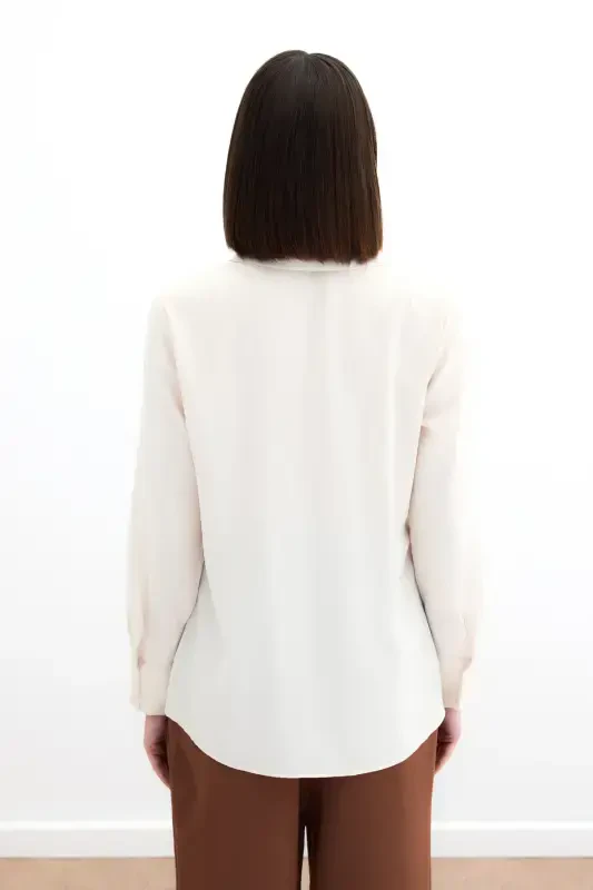 Klassik tekis ko'ylak - Bej-BEJ - 7