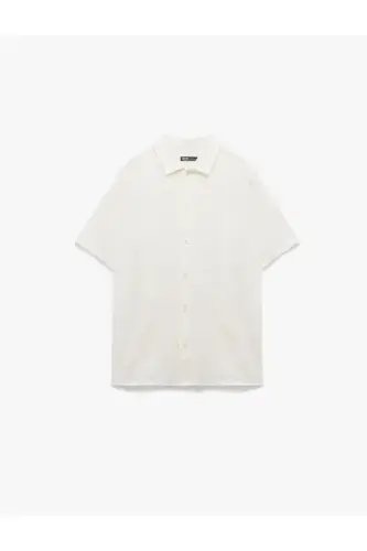 Klassik yoqali paxtalik regular fit palma kashtali K - 4