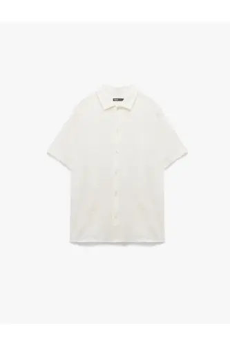 Klassik yoqali paxtalik regular fit palma kashtali K - 4